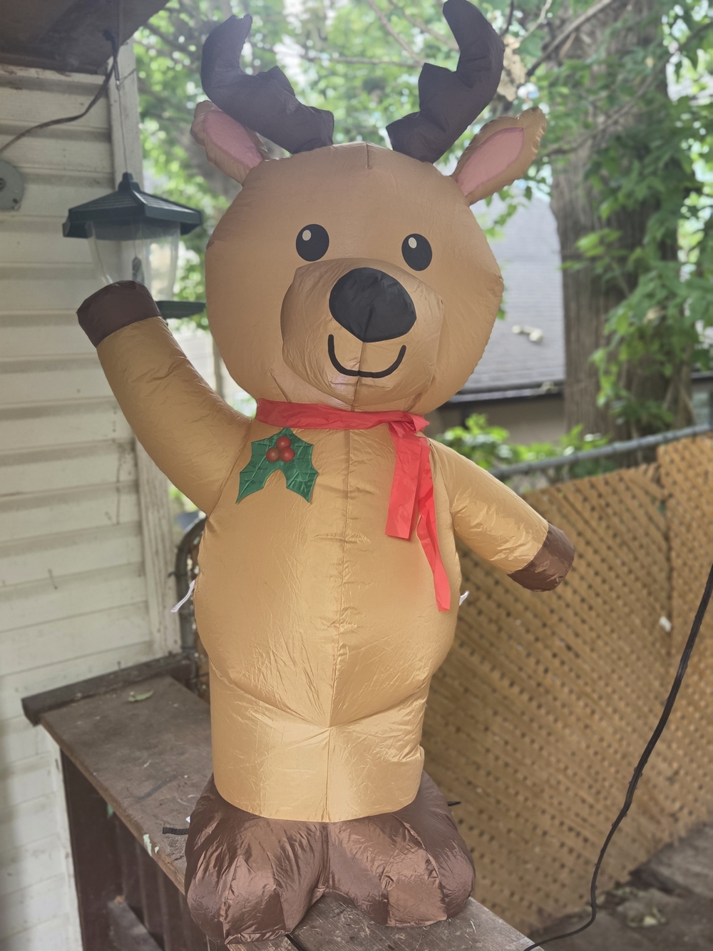 Kids Reindeer Costume in Tan with Red Scarf